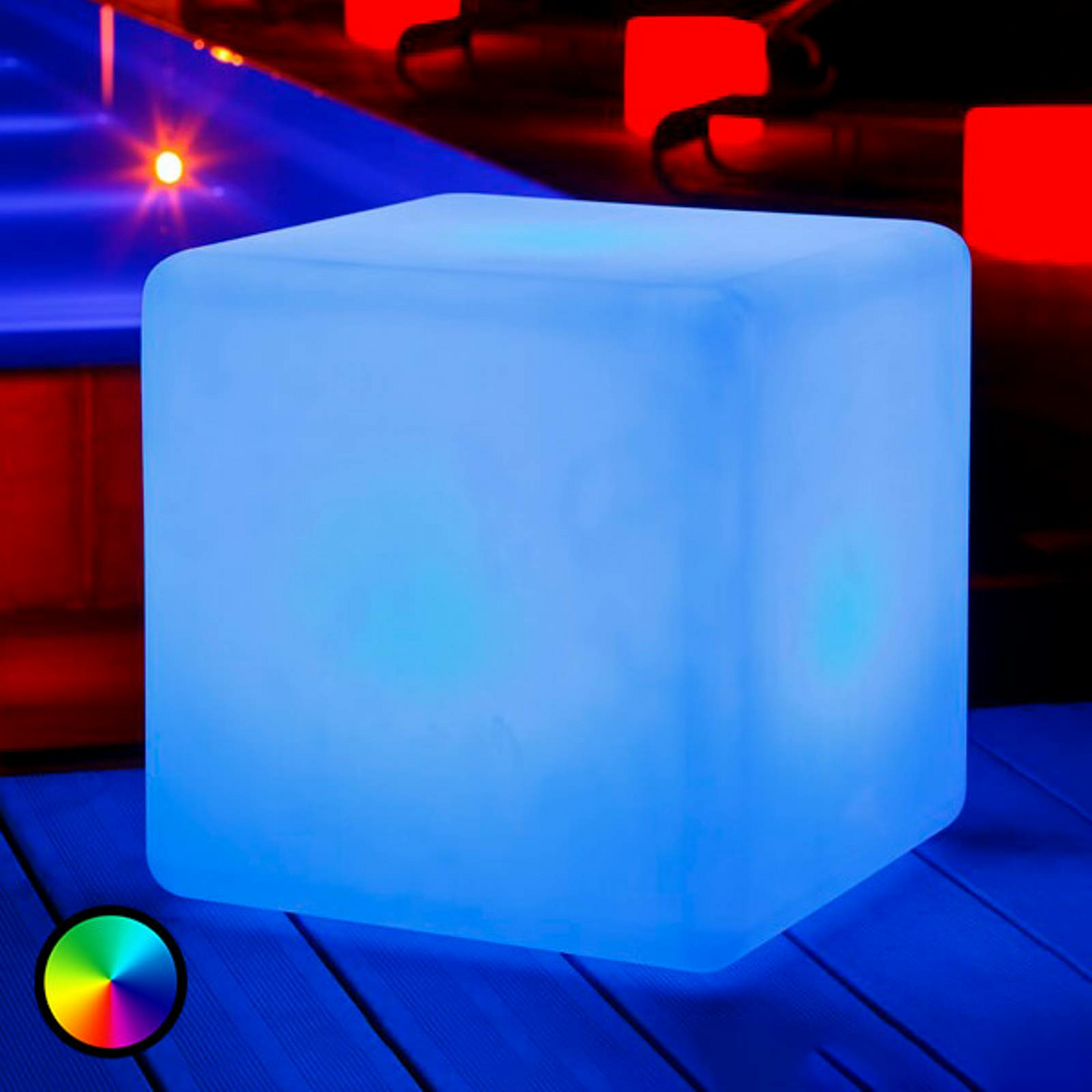 B-Ware Smart&Green Big Cube Leuchtender Würfel Außenleuchte Leuchte Steuerbar Per App - 3700568228386