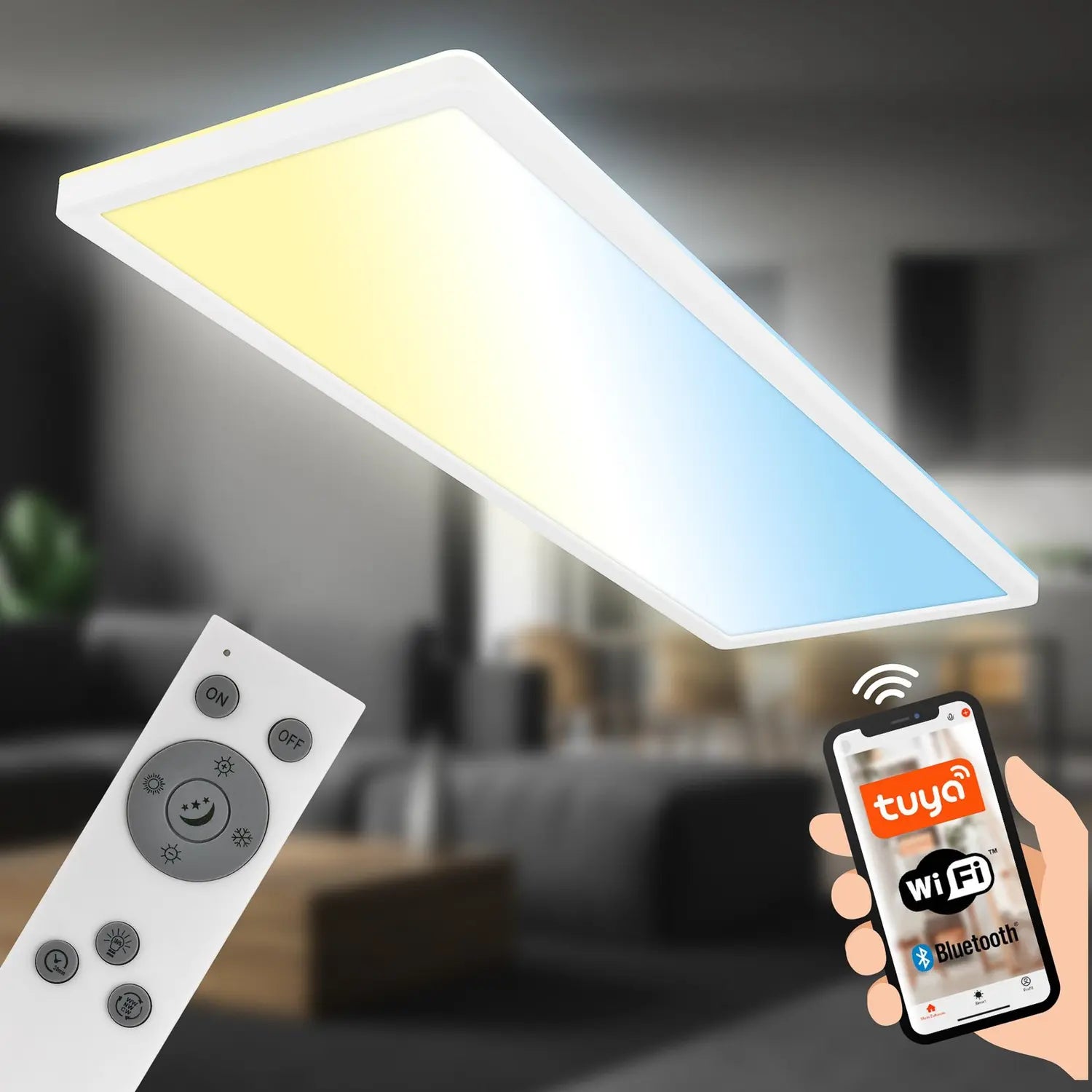 B-Ware Briloner Led Deckenleuchte Lampe Smart Tava Weiß Dimmbar Fernbedienung 58x20cm  - 4002707460299