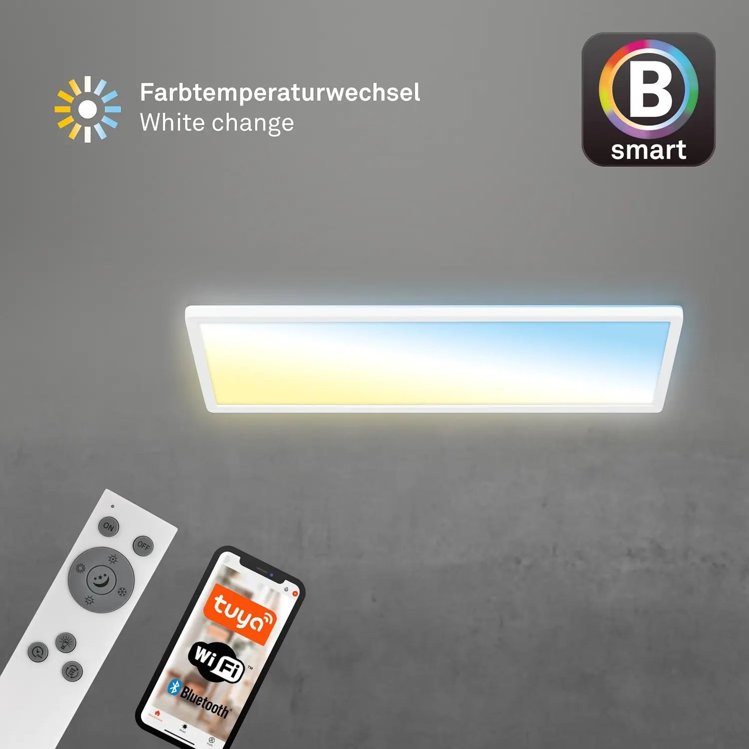 B-Ware Briloner Led Deckenleuchte Lampe Smart Tava Weiß Dimmbar Fernbedienung 58x20cm  - 4002707460299