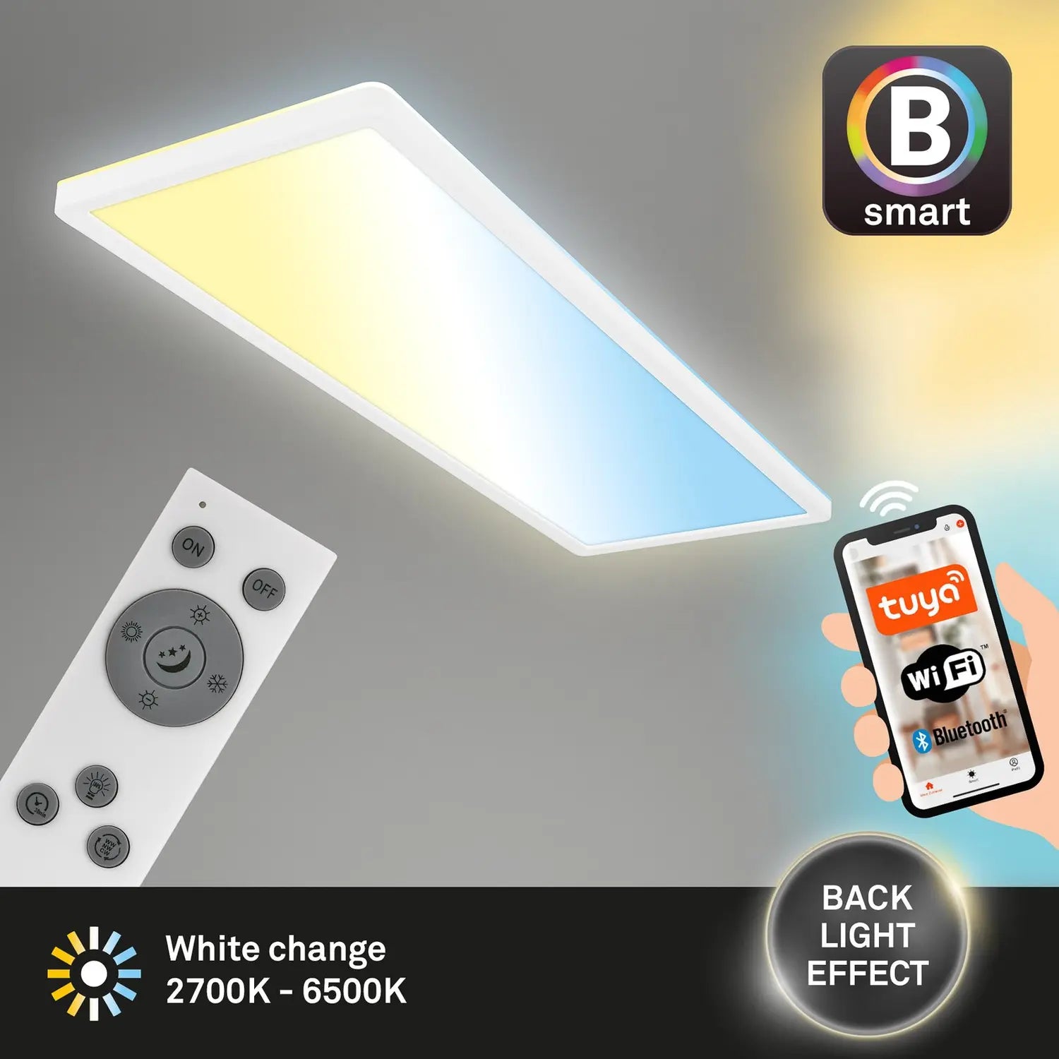 B-Ware Briloner Led Deckenleuchte Lampe Smart Tava Weiß Dimmbar Fernbedienung 58x20cm  - 4002707460299