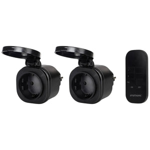 B-Ware Smartwares 2 Funksteckdosen Set Steckdosenschalter Mini Fernbedienung Außen Ip44