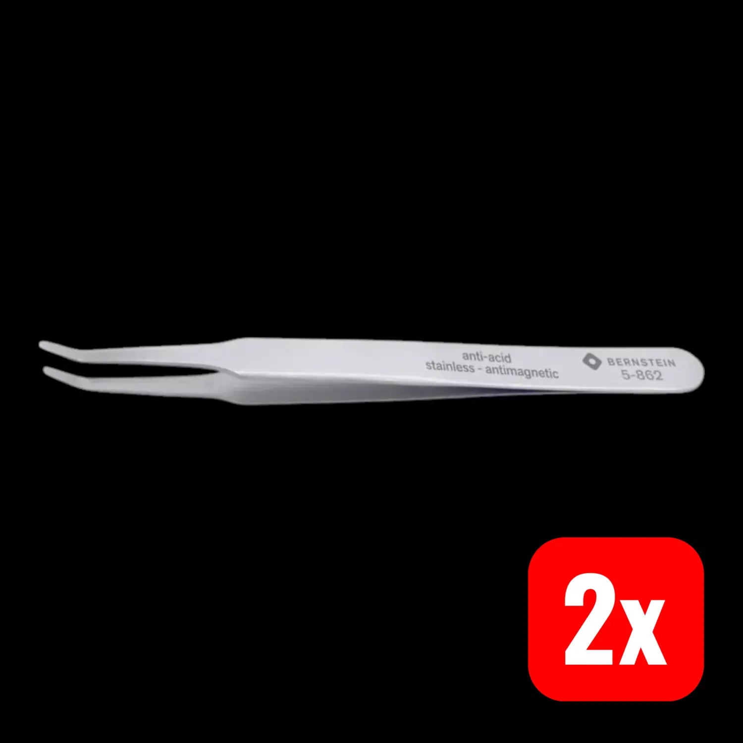 B-Ware Bernstein Universalpinzette Smd Pinzette Edelstahl Flach 30° 125mm 2 Stück - 4250838526982