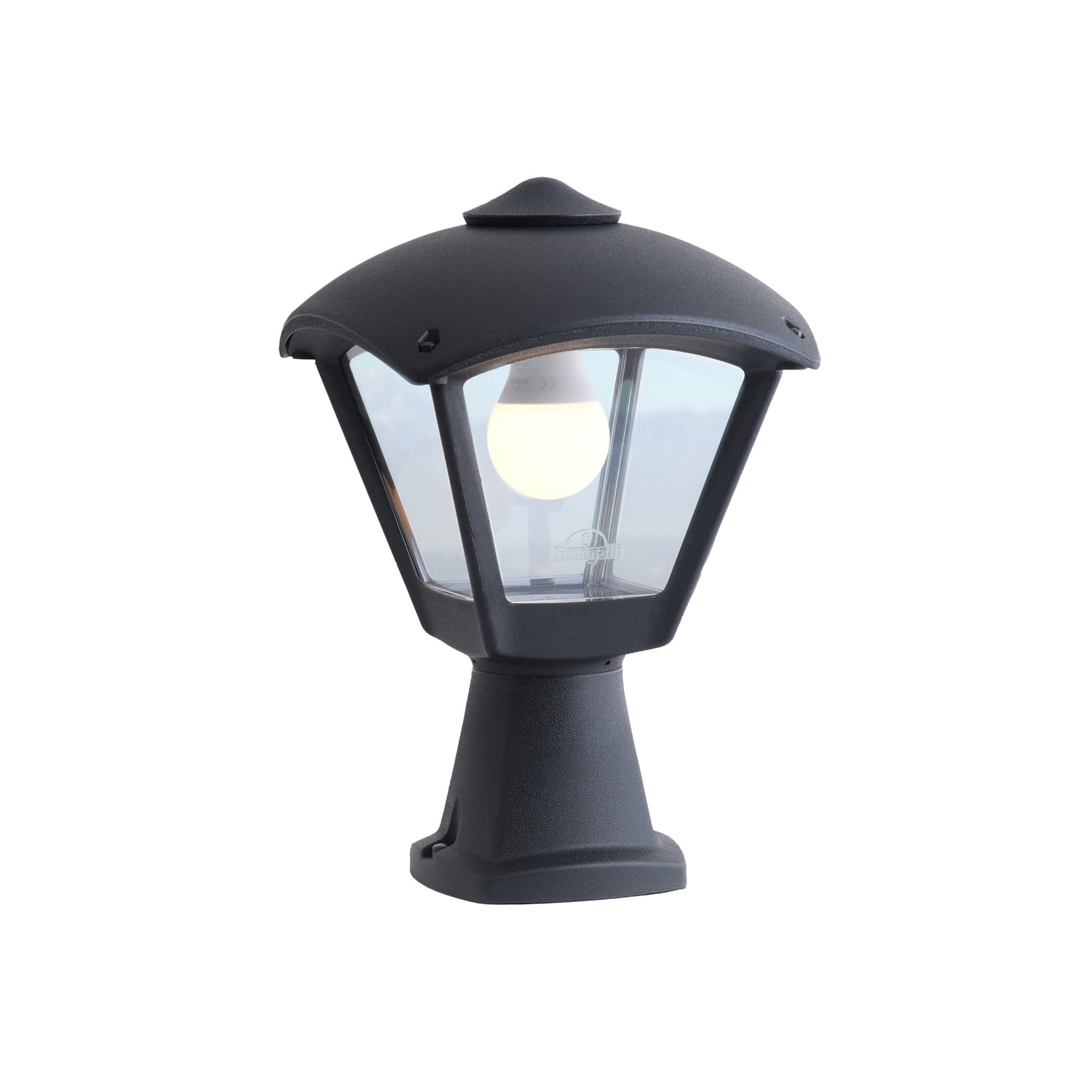 B-Ware Mididisma Sockelleuchte Gartenlampe Dario Schwarz Klar Außenlampe 2 Stück - 8031874270116