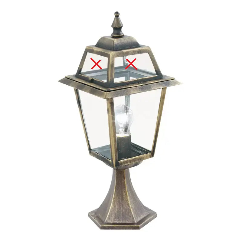 Searchlight Sockelleuchte New Orleans Schwarz Gold Lampe E27 Siehe Text/Foto B-Ware - 5013874308016