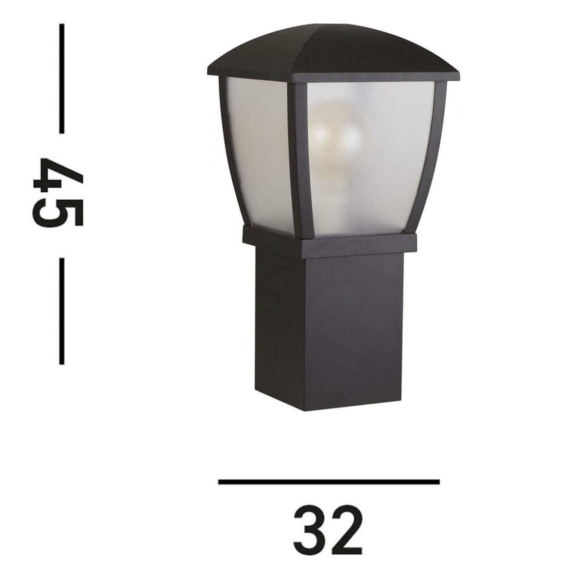 Sockelleuchte Seattle Sockellampe Außenleuchte IP44 schwarz Höhe 45 cm Metall - 5053423167350