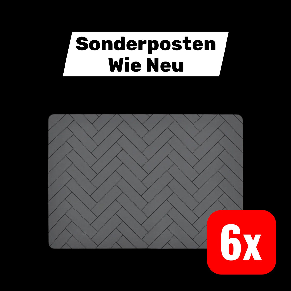 Södahl Tischset Unterlage Silikon grau 33 x 48 cm Kachelmuster 6 STÜCK - 5722000151777