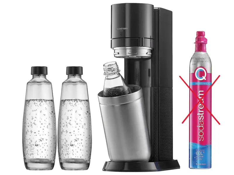 B-Ware Sodastream Wassersprudler Duo Sprudelmaschine Titan Glasflasche Siehe Text/Foto - 7290113761308