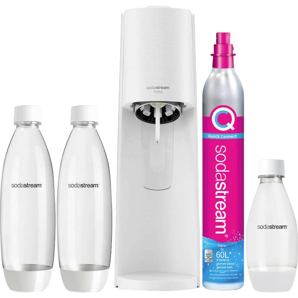 Sodastream Wassersprudler Sprudelmaschine Terra Megapack Qc White Weiß Set B-Ware