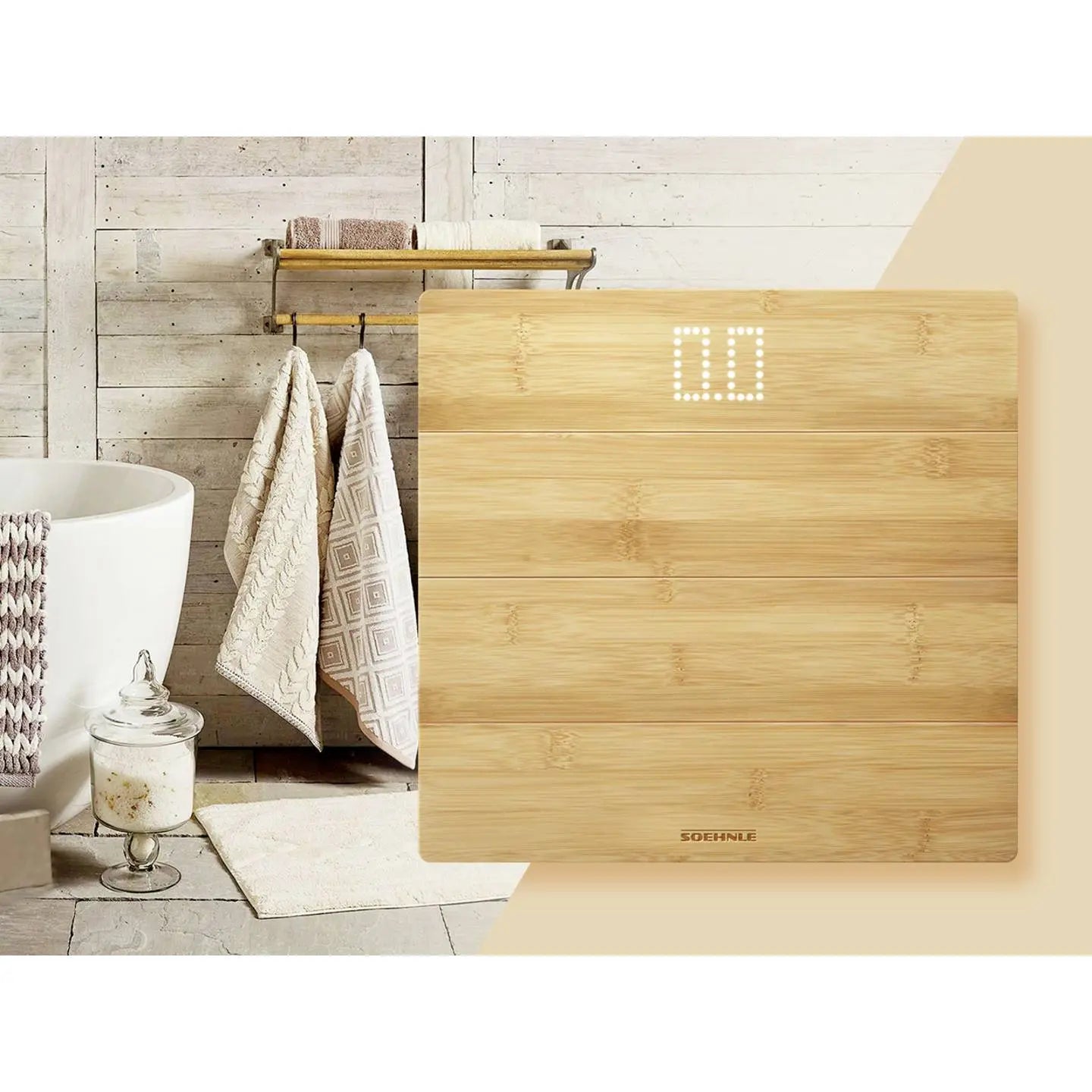 B-Ware Soehnle Personenwaage Waage Digital Style Sense Bamboo Magic Bambus Holz - 4006501638809