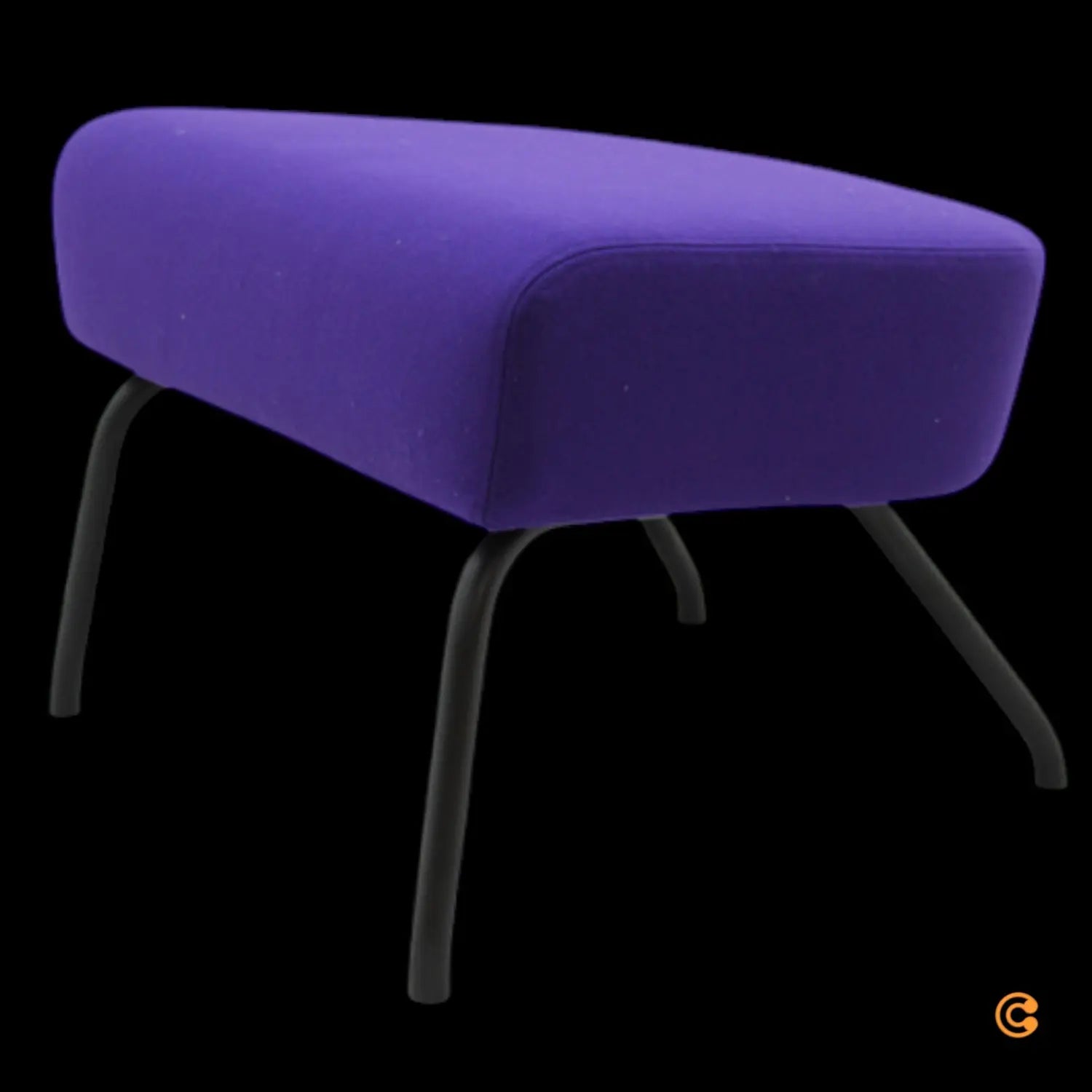 B-Ware Softline Havana Fußhocker Pouf Hocker Felt Aubergine 581 Gestell Schwarz - 407009