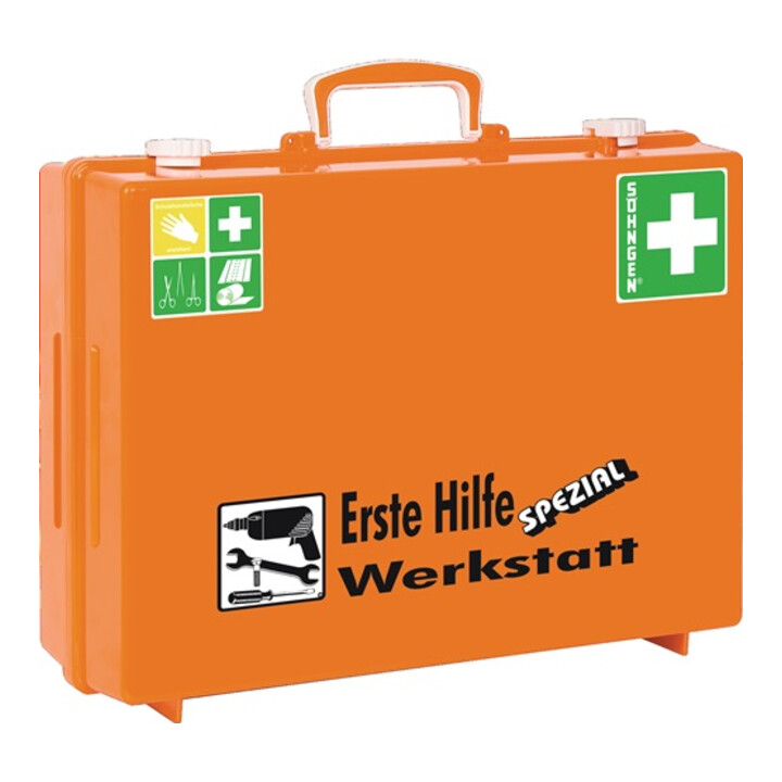 Söhngen Erste Hilfe Koffer Notfallbox Din13157 Werkstatt Orange Wandhalterung B-Ware - 4250108800354