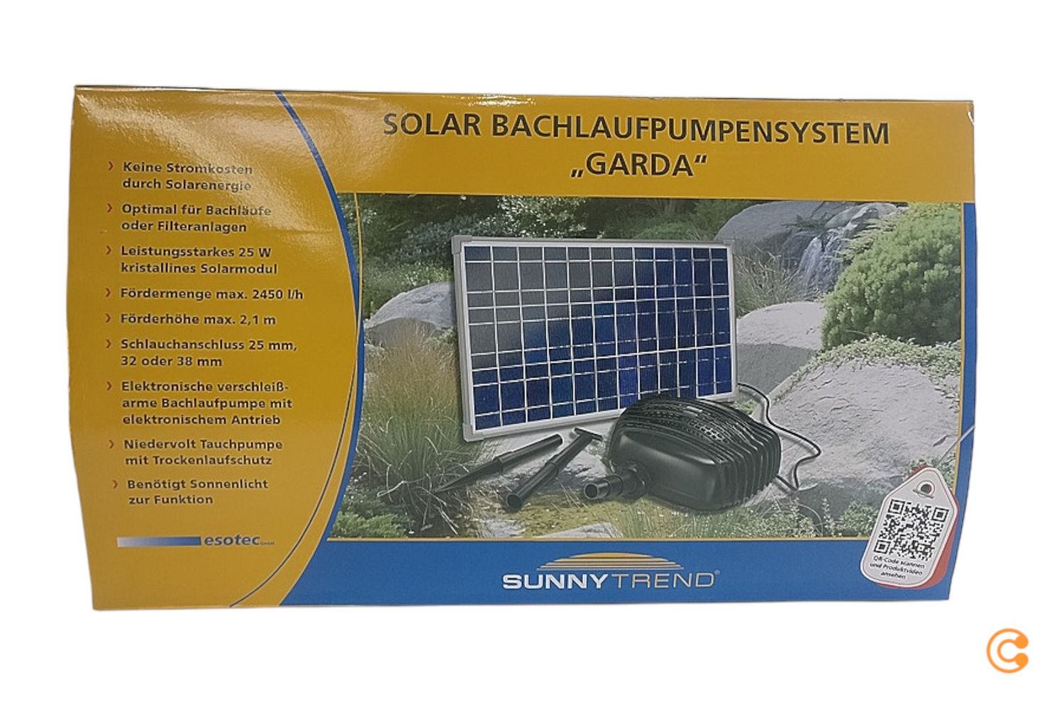 Esotec Garda 101762 Solar Bachlaufpumpenset Solar Springbrunnen Pumpe Brunnen B-Ware - 4260057862297