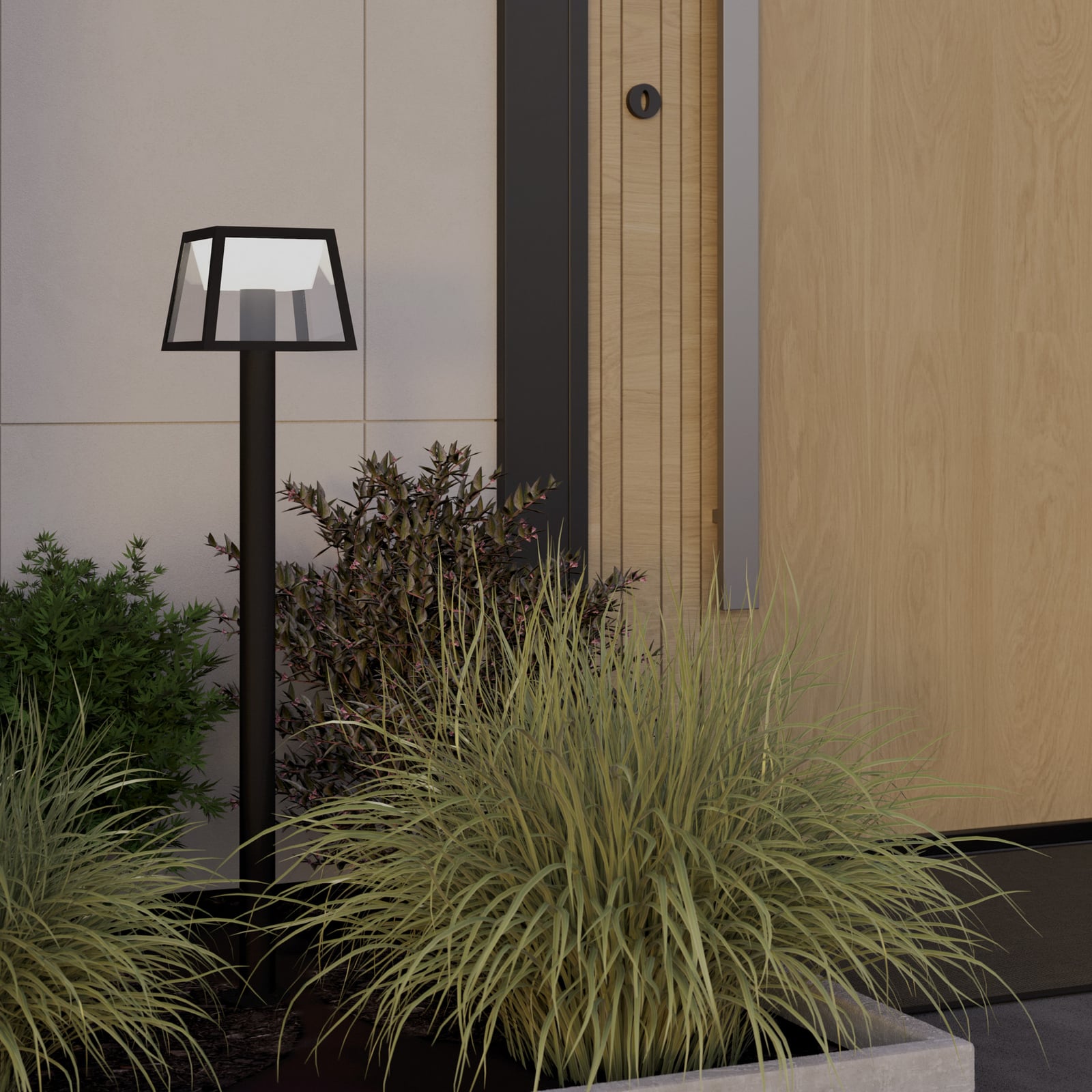 EGLO Solar-LED-Wegeleuchte Altilia Höhe 106 cm schwarz Sensor Sockelleuchte Spot - 9008606298020