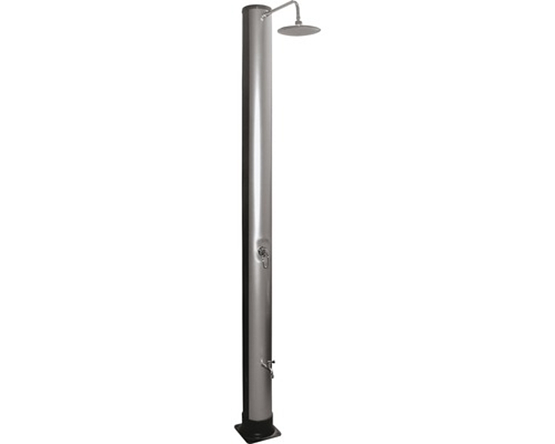 Solardusche Silver Deluxe,40 Liter Höhe: 2,26 M Kalt  U. Warmwasserhahn Edelstahl B-Ware