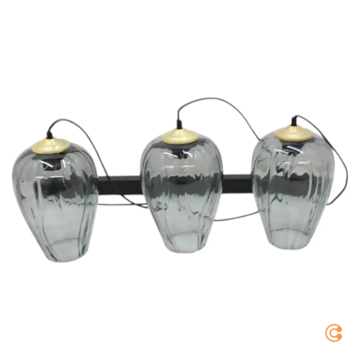 B-Ware Solbika Lighting Pendelleuchte Linkeus Ii, Glasgrau, 3 Lichtquellen - 5904496316087