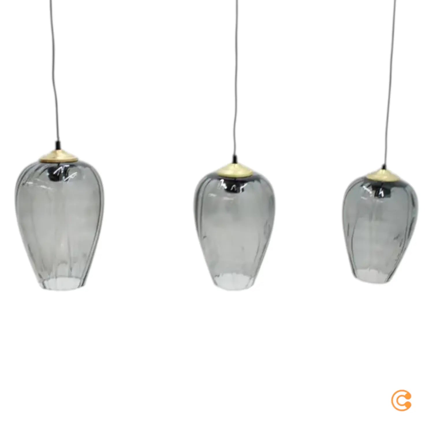 B-Ware Solbika Lighting Pendelleuchte Linkeus Ii, Glasgrau, 3 Lichtquellen - 5904496316087