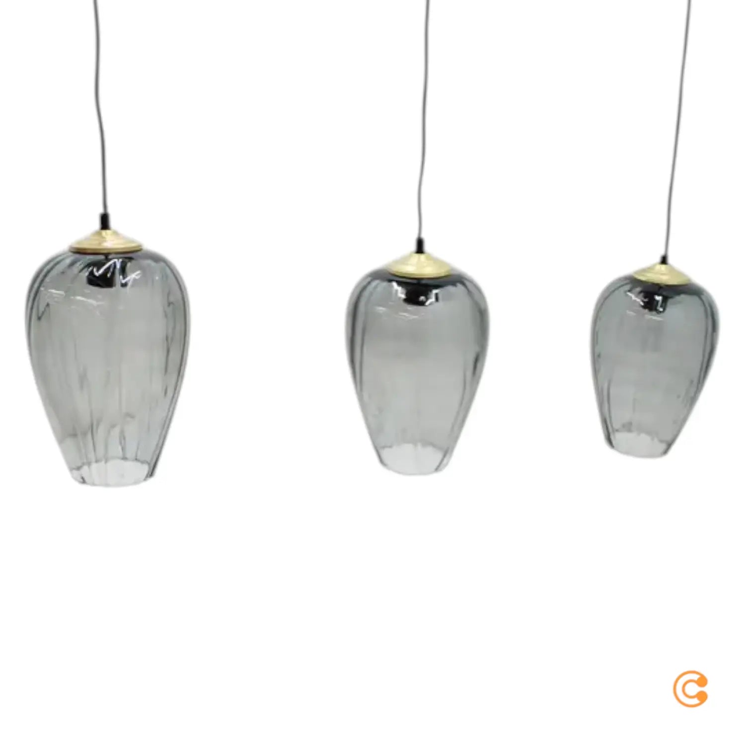 B-Ware Solbika Lighting Pendelleuchte Linkeus Ii, Glasgrau, 3 Lichtquellen - 5904496316087