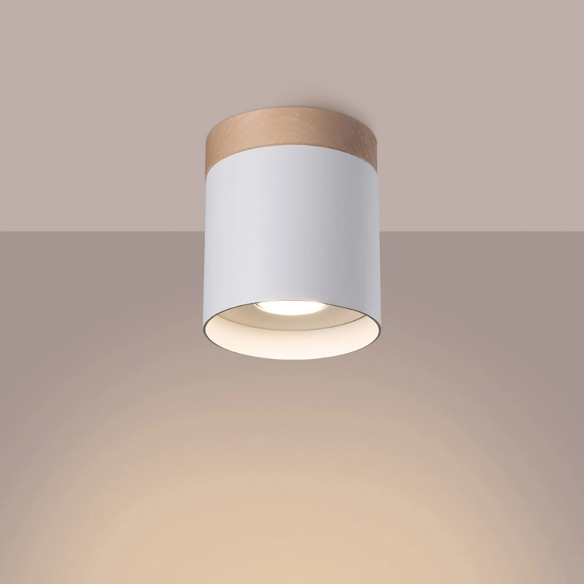 Sollux Deckenspot Rif Spot Strahler weiß Holz Aluminium Ø 12 cm dimmbar GU10 - 5903282773202