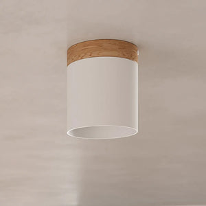 B-Ware Sollux Deckenspot Rif Spot Strahler Weiß Holz Aluminium ø 12 Cm Dimmbar Gu10