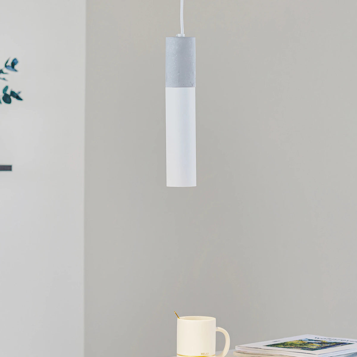 SOLLUX Hängeleuchte Pendelleuchte Tube Beton weiß einflammig Lampe GU10 Leuchte - 5903282730946