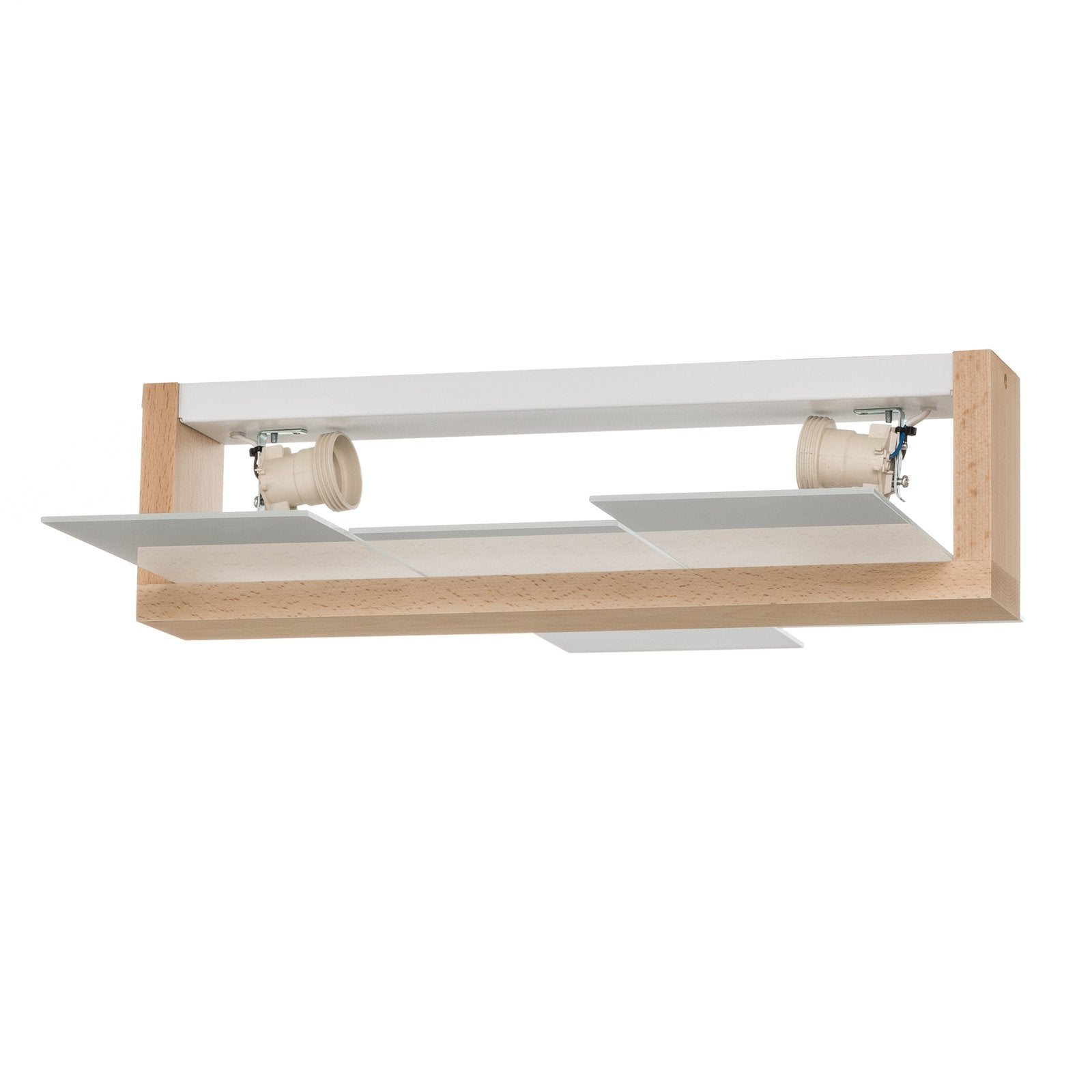 SOLLUX LIGHTING Deckenleuchte Shifted 2 Glas und helles Holz Lampe Leuchte Spot - 5903282729438