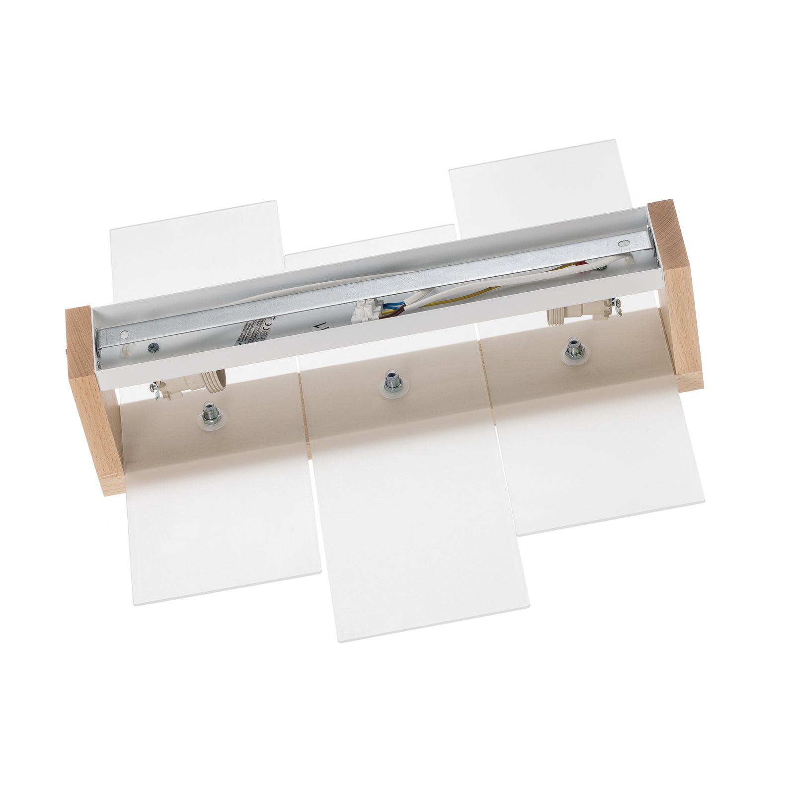 SOLLUX LIGHTING Deckenleuchte Shifted 2 Glas und helles Holz Lampe Leuchte Spot - 5903282729438