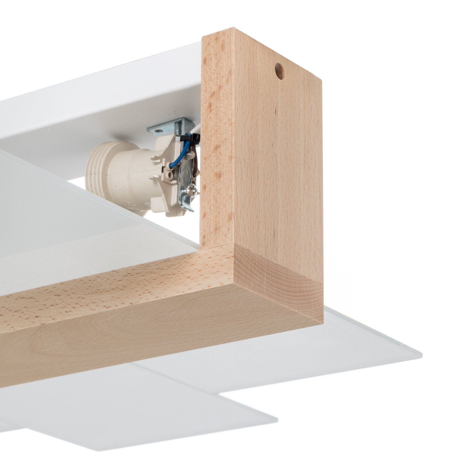 SOLLUX LIGHTING Deckenleuchte Shifted 2 Glas und helles Holz Lampe Leuchte Spot - 5903282729438
