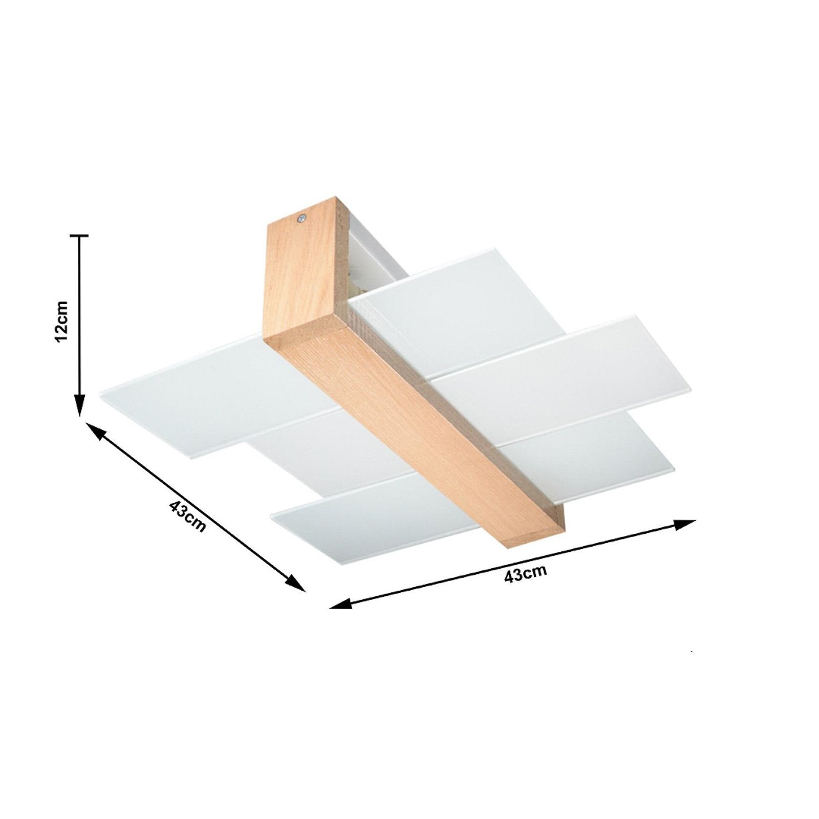 SOLLUX LIGHTING Deckenleuchte Shifted 2 Glas und helles Holz Lampe Leuchte Spot - 5903282729438