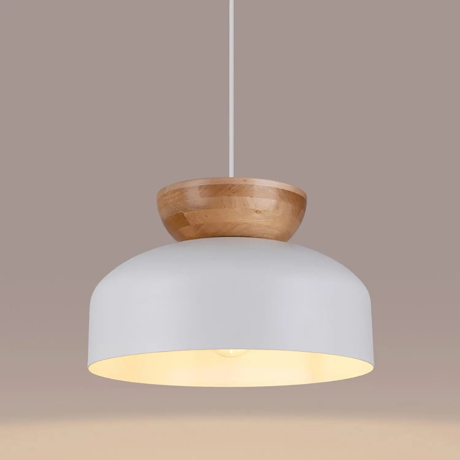 B-Ware Sollux Lighting Hängeleuchte Pendelleuchte Marion Weiß Holz Stahl Leuchte Lampe - 5903282773226