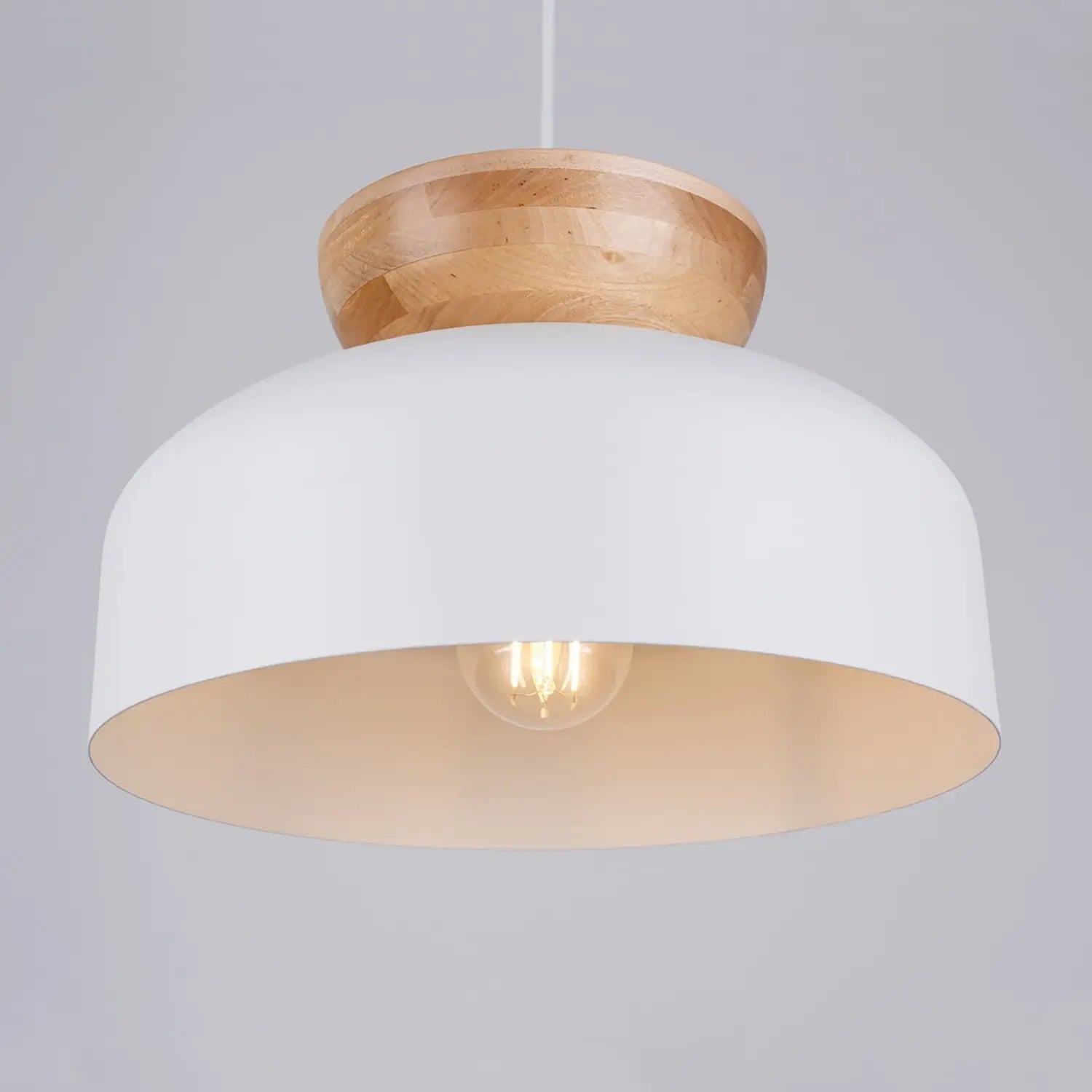 B-Ware Sollux Lighting Hängeleuchte Pendelleuchte Marion Weiß Holz Stahl Leuchte Lampe - 5903282773226