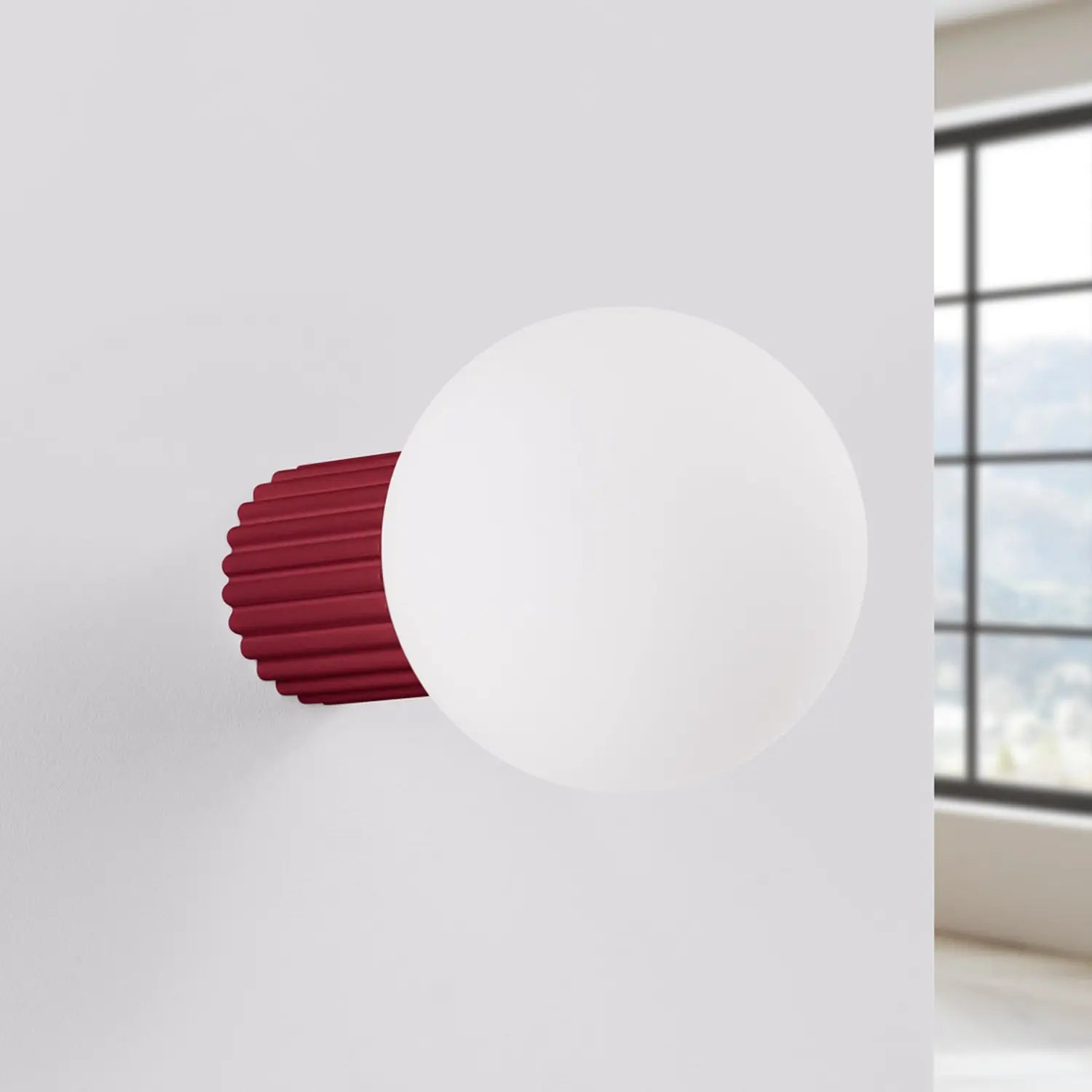 B-Ware Wandleuchte Wandlampe Sollux Orbi Glas Metall Dunkelrot Wohnzimmer Led G9 - 5907073081217