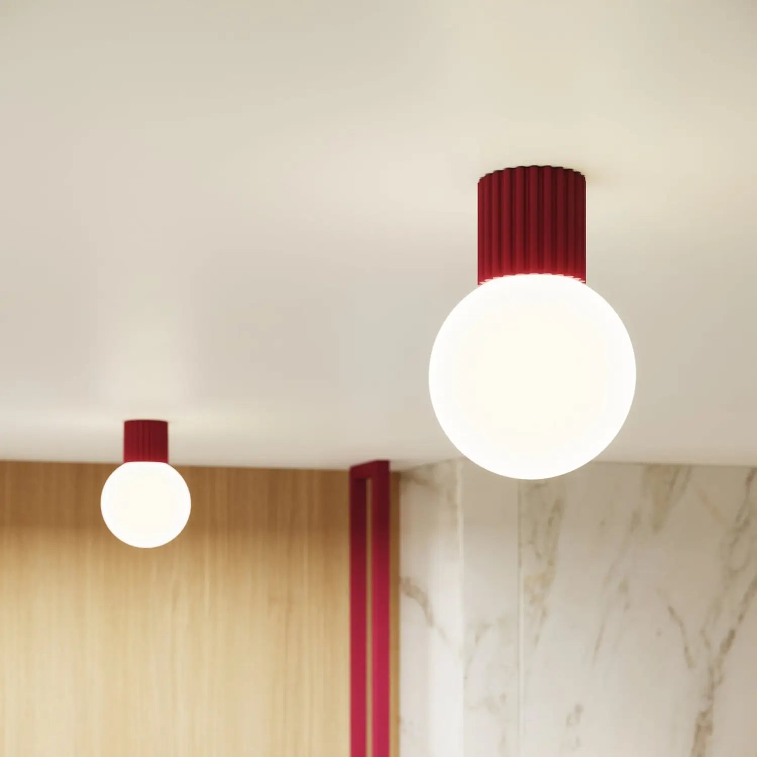 B-Ware Wandleuchte Wandlampe Sollux Orbi Glas Metall Dunkelrot Wohnzimmer Led G9 - 5907073081217