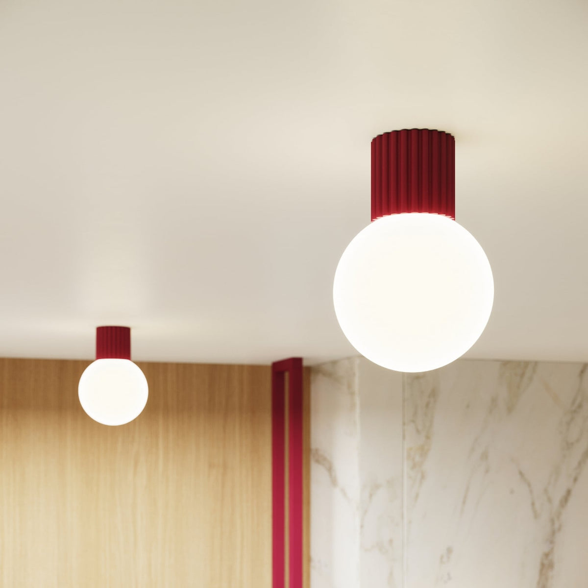 Wandleuchte Wandlampe SOLLUX ORBI Glas Metall dunkelrot Wohnzimmer LED G9 - 5907073081217