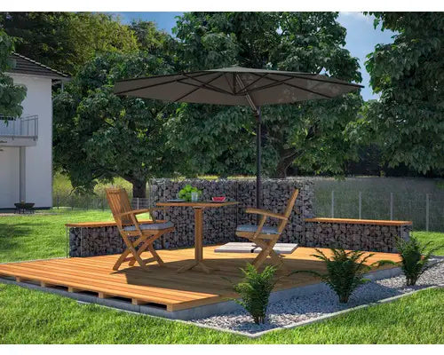 B-Ware Soluna Sonnenschirm Ampelschirm Orléans Uv Schutz Kurbel Polyester Grau Garten - 4306517553326