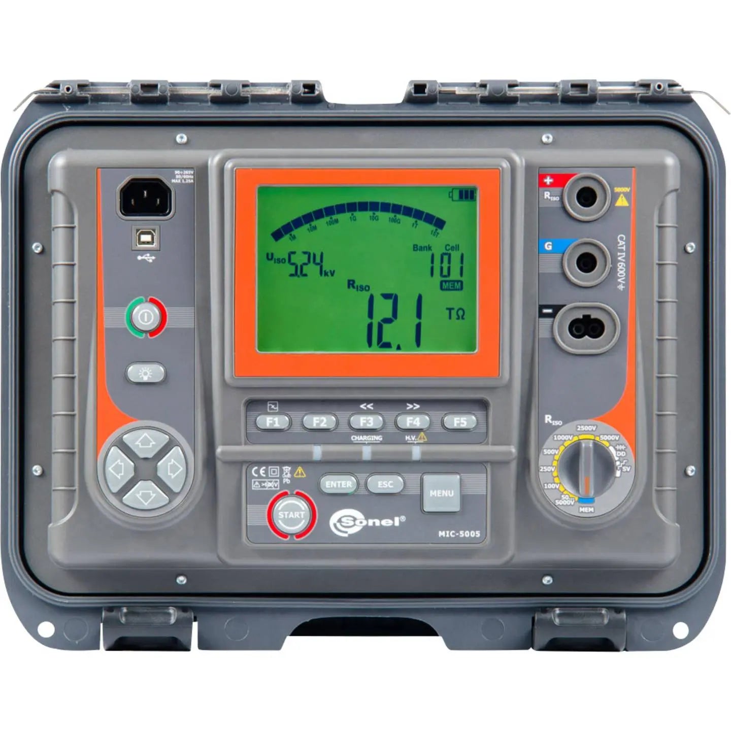 B-Ware Sonel Isolationsmessgerät Prüfgerät Isolation Mic5005 Digital Lcd Schwarz - 5907624021549