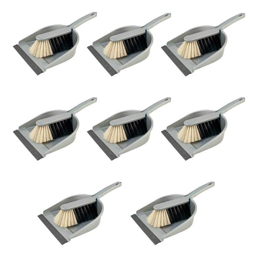 Sorex Kehrgarnitur Set Handfeger Kehrschaufel Kunststoff Silber 8 Stück B-Ware