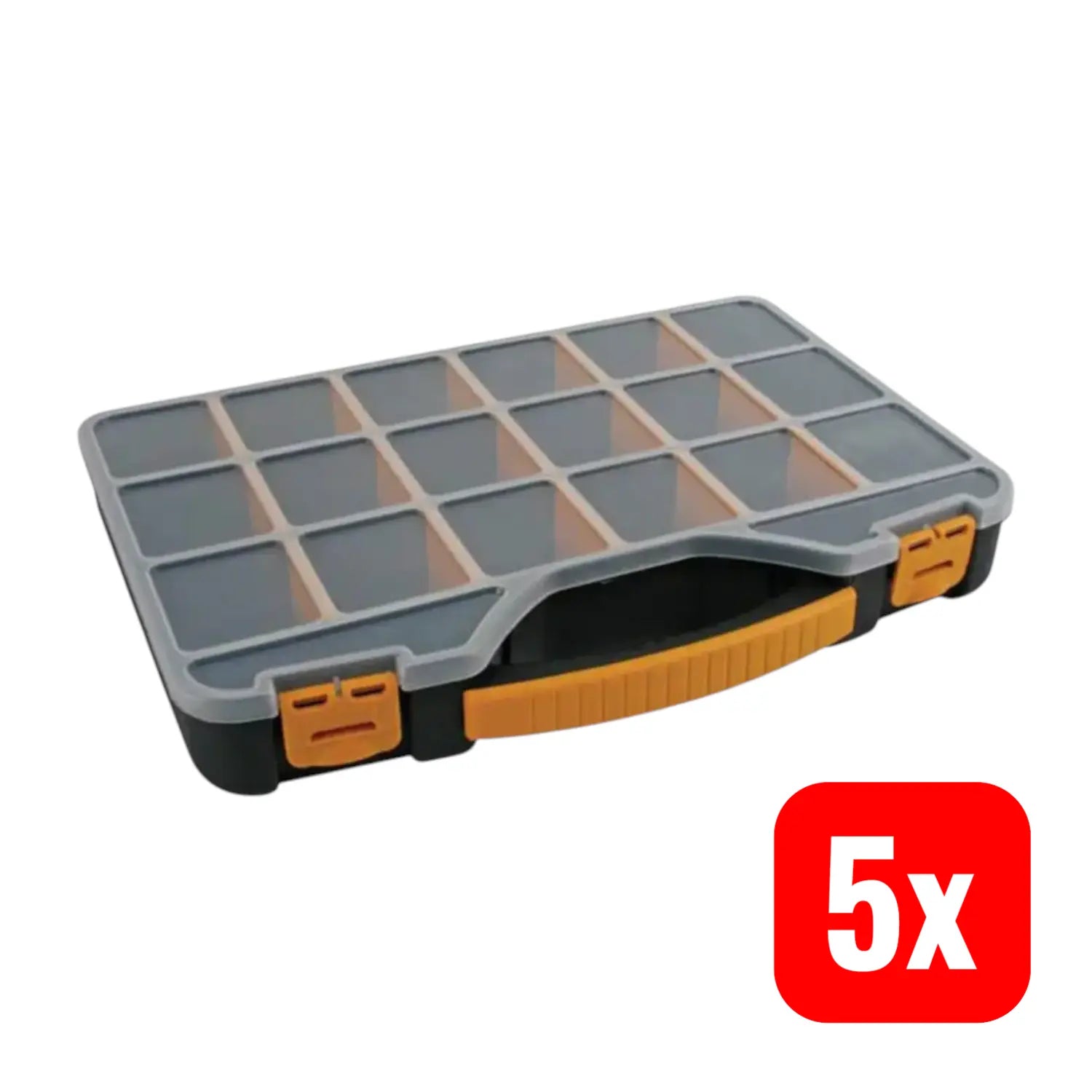 B-Ware Velleman Sortimentskasten Omr13 Aufbewahrungsbox 18 Fächer Transparent 5 Stück - 5410329431082