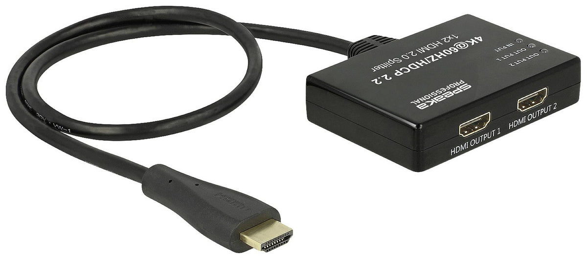 SpeaKa Professional SP-9443508 1+2 Port 4K-HDMI Splitter Hub Adapter Verbin940 - 4064161168524