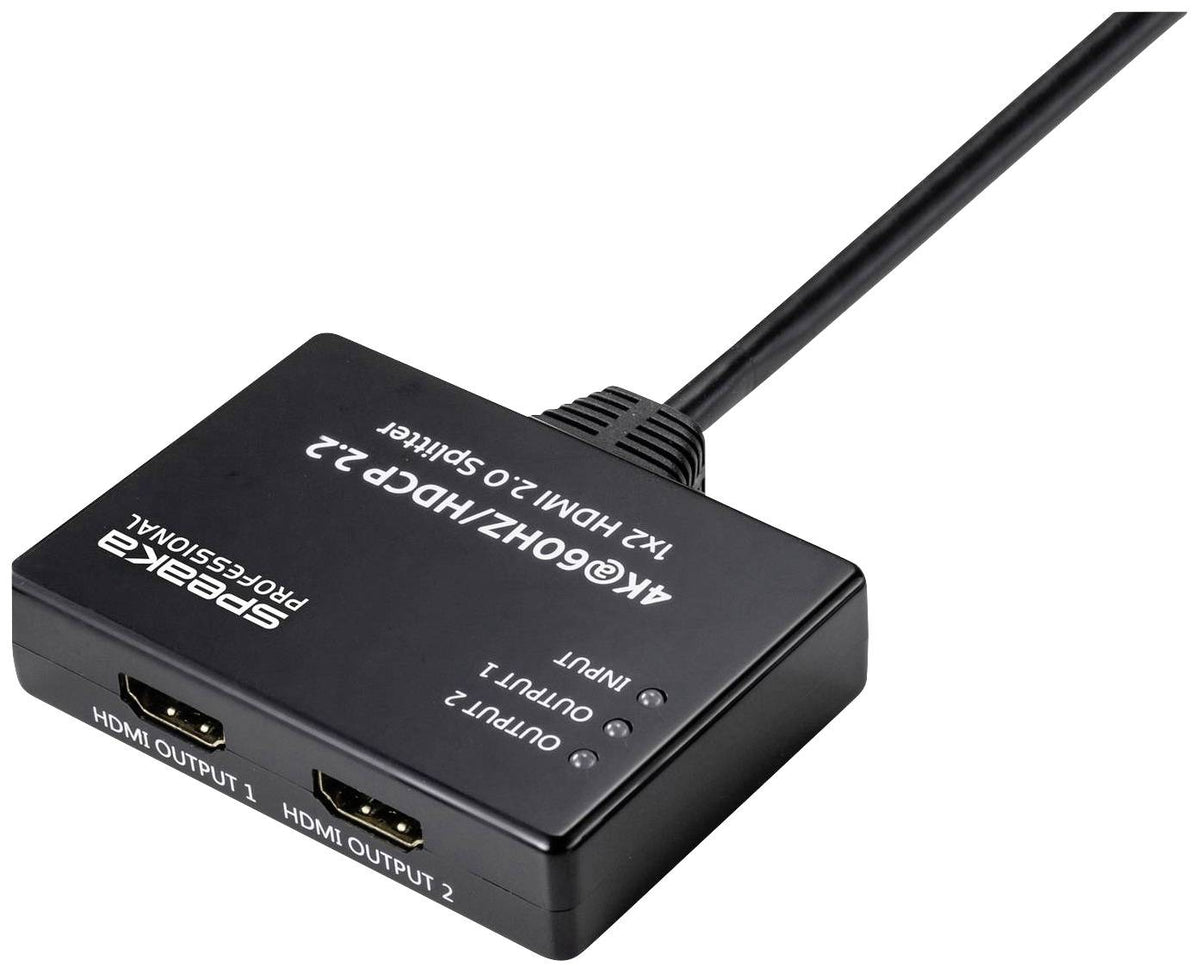 SpeaKa Professional SP-9443508 1+2 Port 4K-HDMI Splitter Hub Adapter Verbin940 - 4064161168524