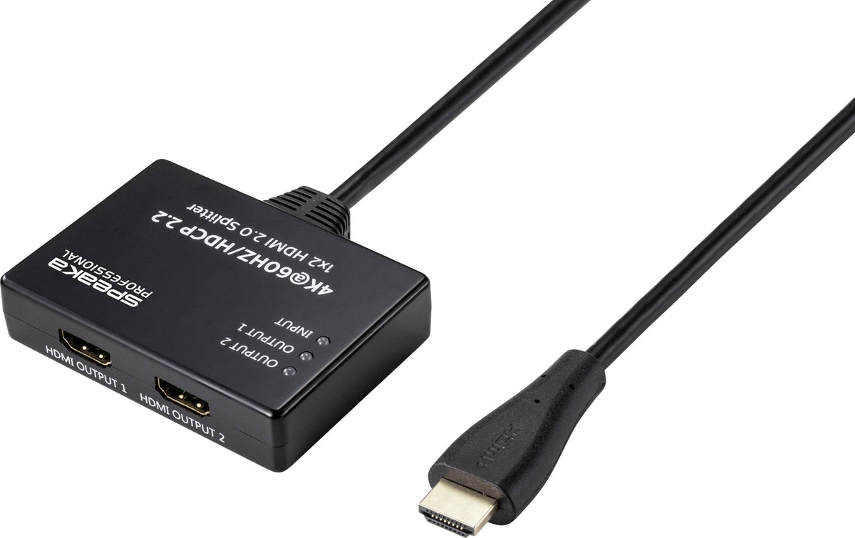 SpeaKa Professional SP-9443508 1+2 Port 4K-HDMI Splitter Hub Adapter Verbin940 - 4064161168524