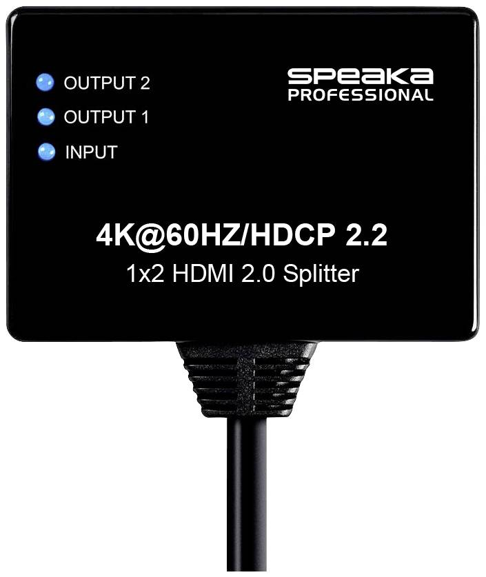 SpeaKa Professional SP-9443508 1+2 Port 4K-HDMI Splitter Hub Adapter Verbin940 - 4064161168524