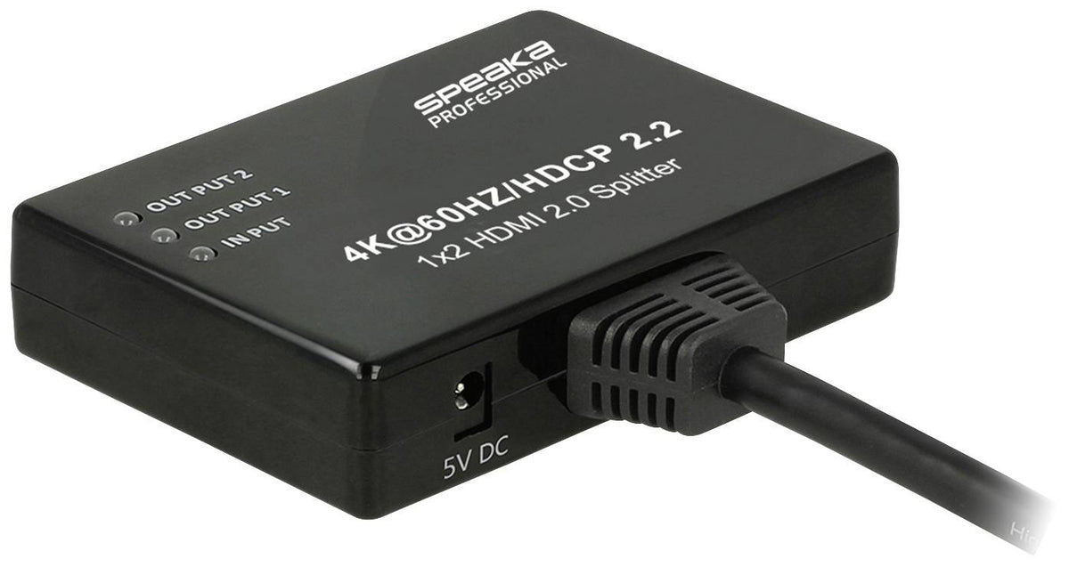 SpeaKa Professional SP-9443508 1+2 Port 4K-HDMI Splitter Hub Adapter Verbin940 - 4064161168524
