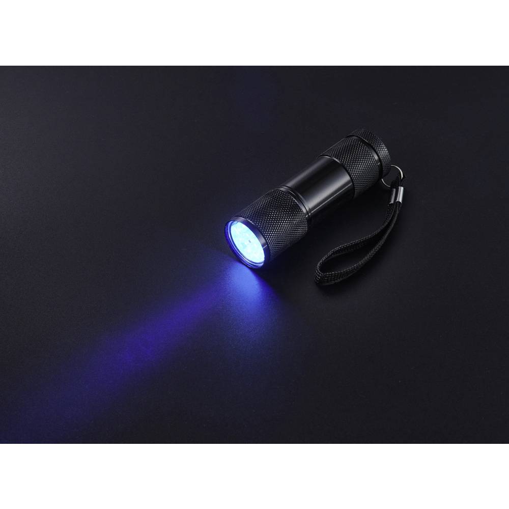 Handlampe Taschenlampe UV LED Schwarz Handschlaufe batteriebetrieben 14 STÜCK - 4064161234090