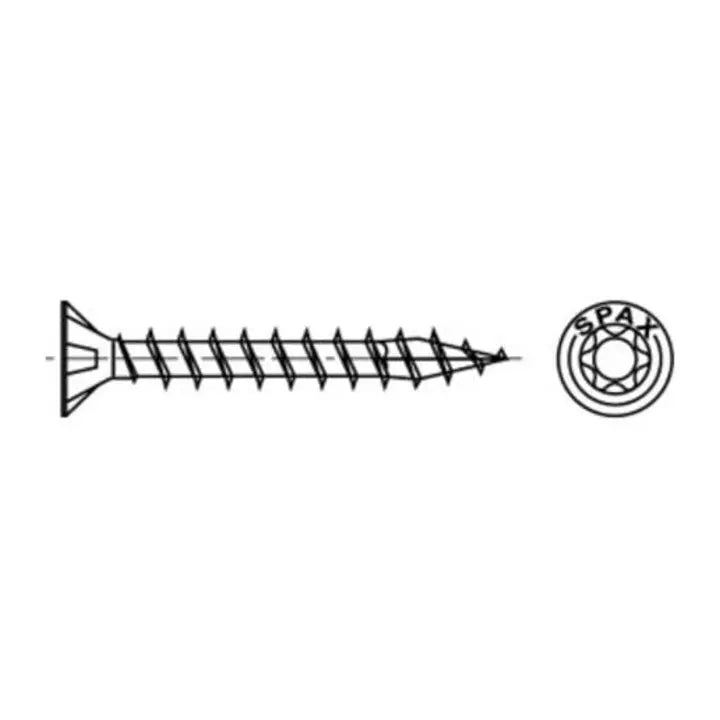 B-Ware Spax Universalschraube Schraube Wirox Vollgewinde Senkkopf Stahl 4 Cut 500 Stück - 4003530108075