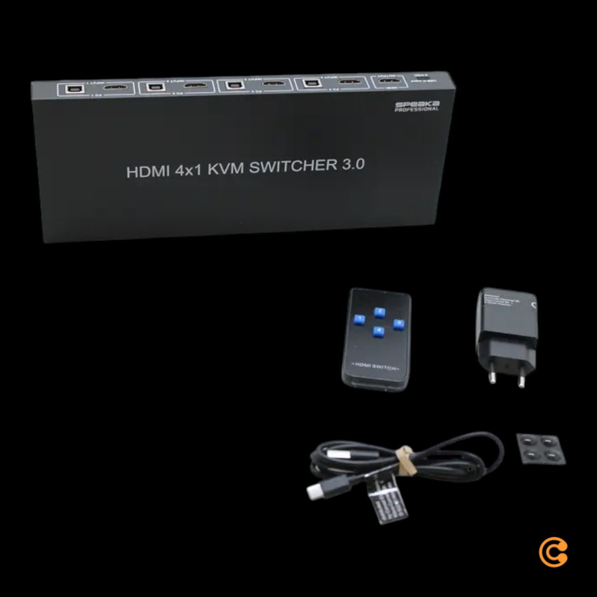 SPEAKA PROFESSIONAL KVM Umschalter Switch HDMI 4x1 schwarz Computer Zubehör - 4064161320090