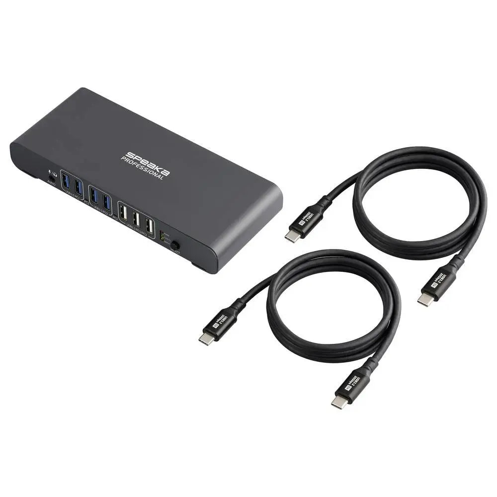 B-Ware Spea Ka Professional Kvm Umschalter Switch Rechner Pc Grau Hdmi Usb A Usb C 2 Port - 4064161487694