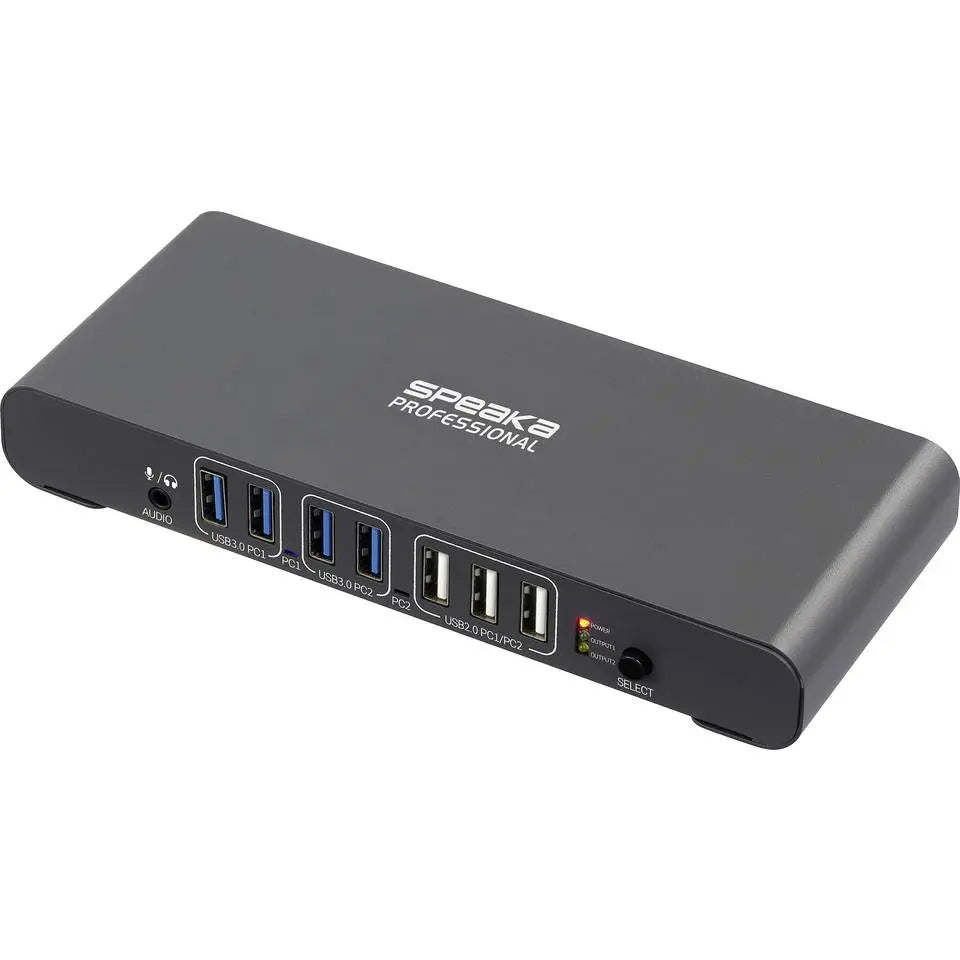 B-Ware Spea Ka Professional Kvm Umschalter Switch Rechner Pc Grau Hdmi Usb A Usb C 2 Port - 4064161487694