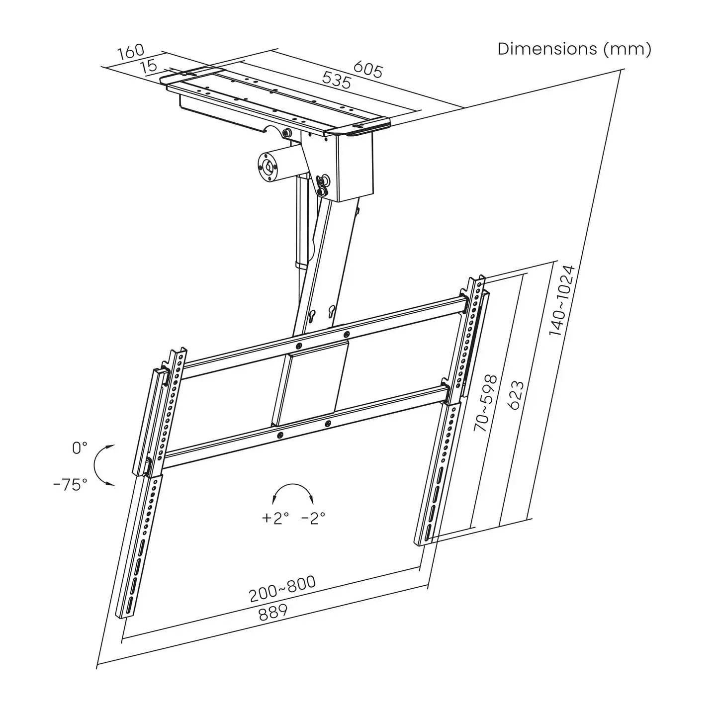B-Ware Speaka Professional Tv Deckenhalterung 43" 86" Halterung Fernseher Sp Tvcm 560  - 4064161492070