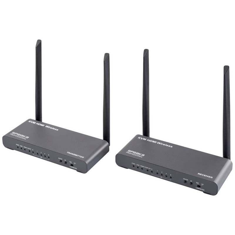 SPEAKA PROFESSIONAL SP-HDE-620 HDMI Funkübertragung Extender Grau KVM 100m - 4064161325354
