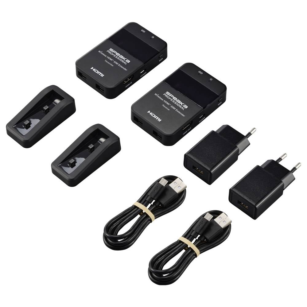 SpeaKa Professional SP-HDE-320 HDMI-Funkübertragung 50 m 5 GHz 1920 x 1080 Pixel - 4064161328041